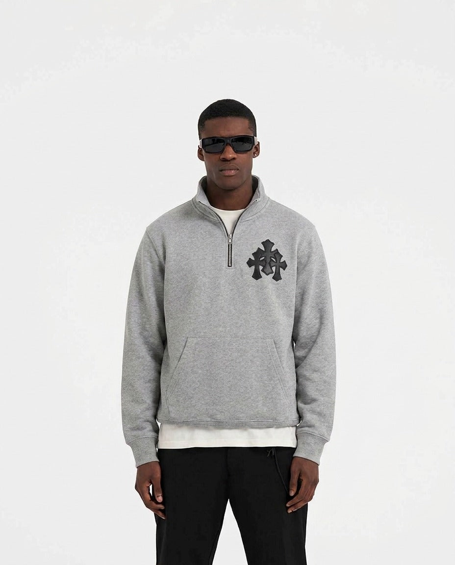 GRAY HALF ZIP