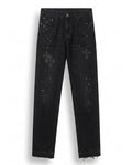 TONAL BLACK CROSS DENIM PANTS