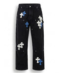 MULTICOLOR CROSS DENIM PANTS