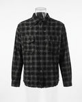 BLACK CHECK DAMAGED SHIRT