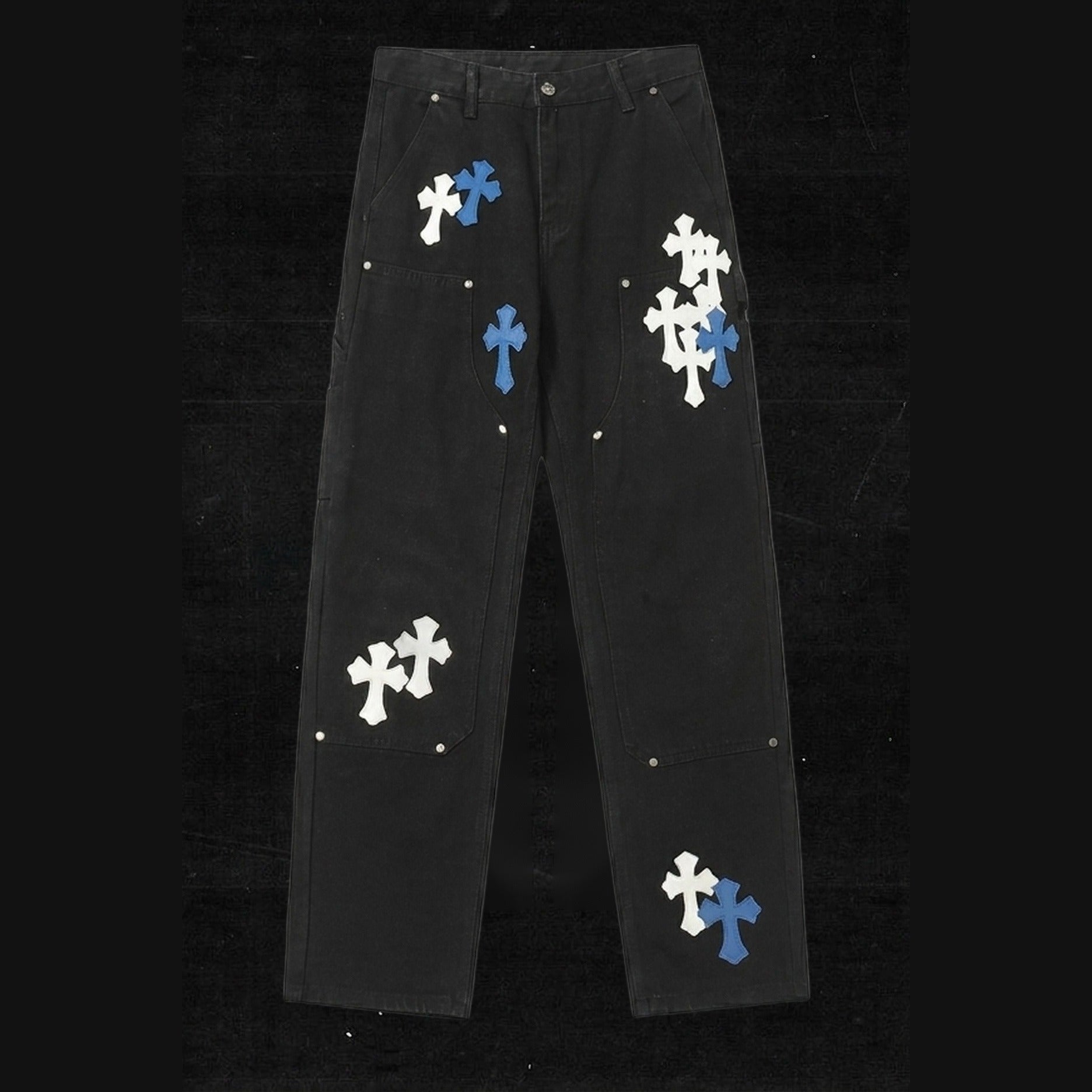 MULTICOLOR CROSS DENIM PANTS