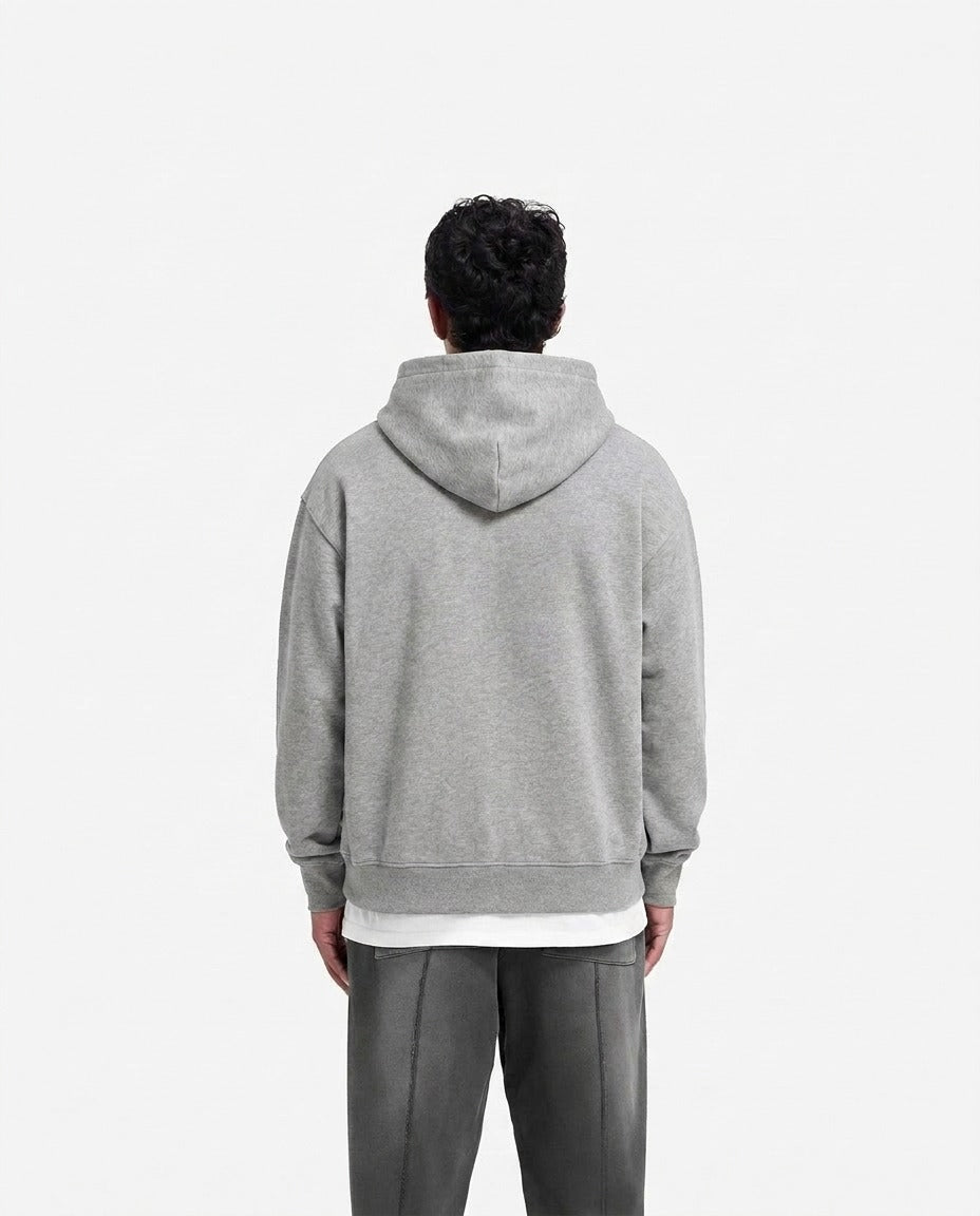 GRAY CROSS ZIP HOODIE