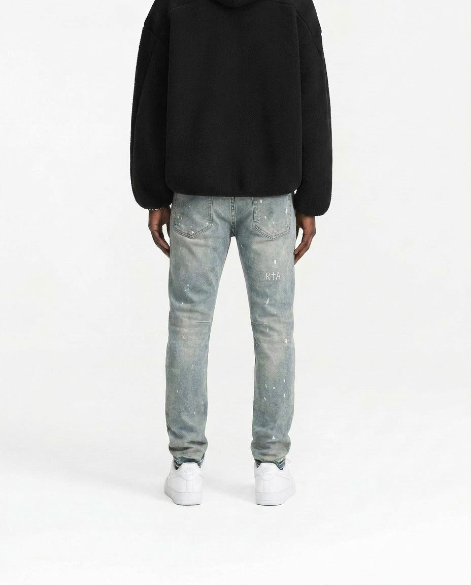LIGHT BLUE PAINT SPLATTER JEANS
