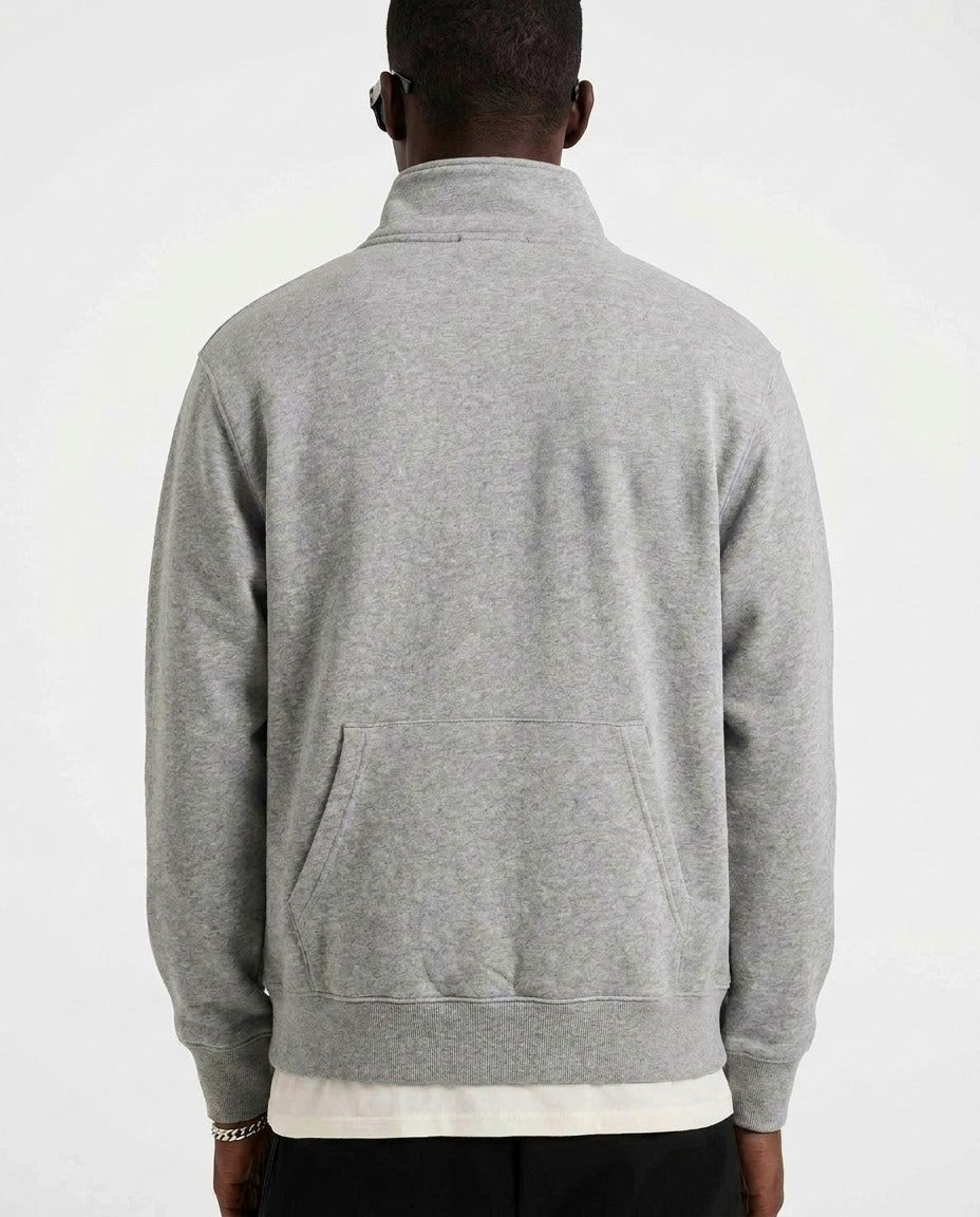GRAY HALF ZIP