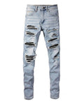 Light Blue Biker Jeans