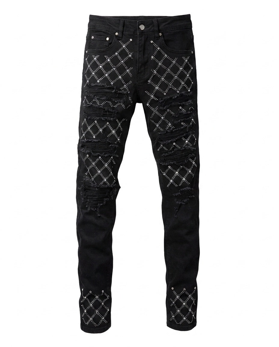 Black Diamond Studded Jeans