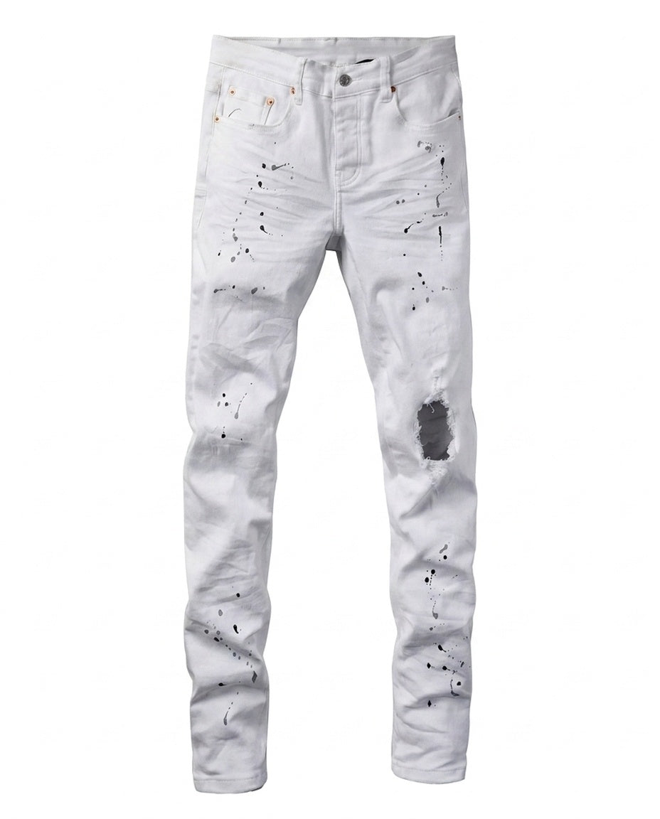 White Paint Splatter Jeans