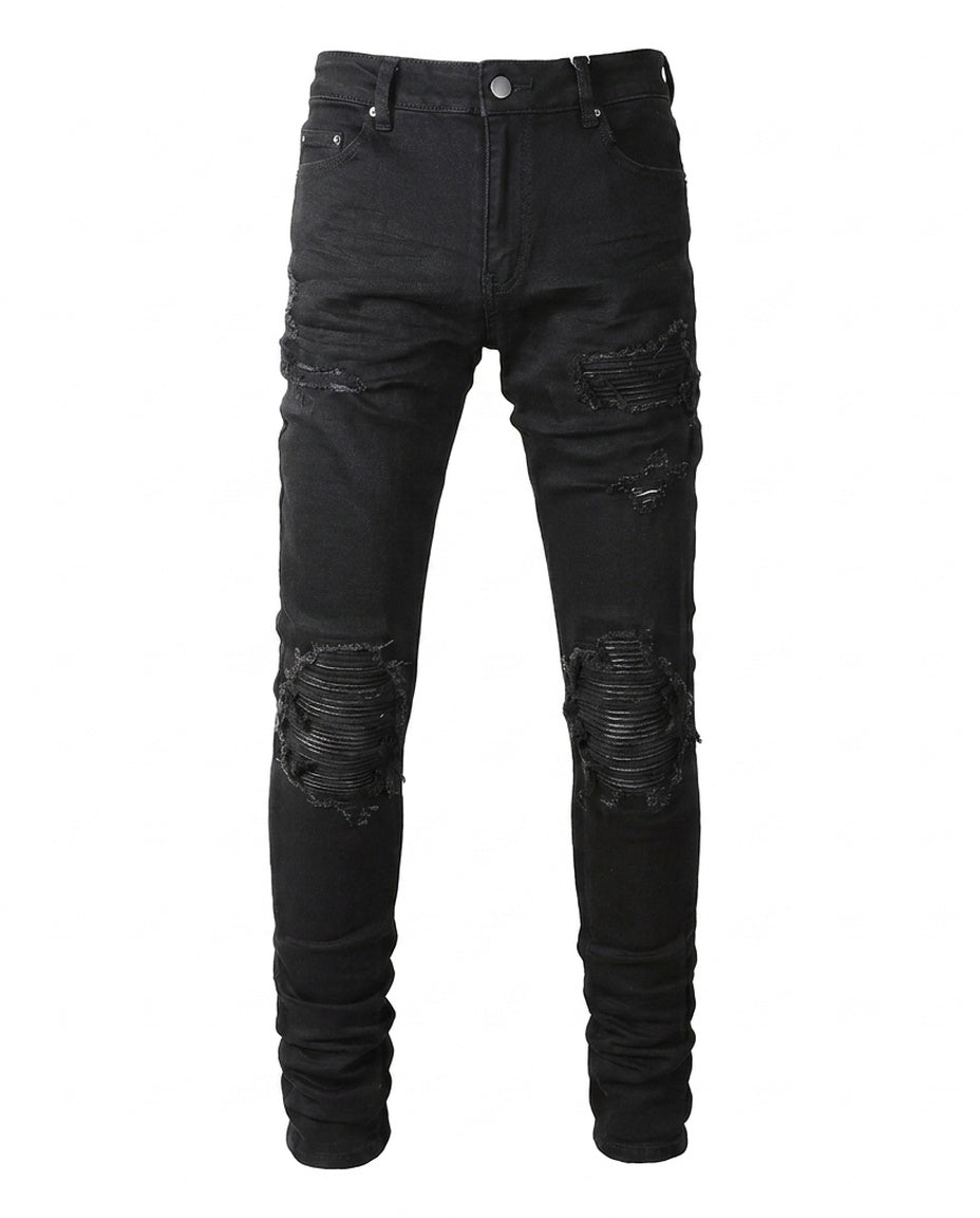 Black Biker Skinny Jeans