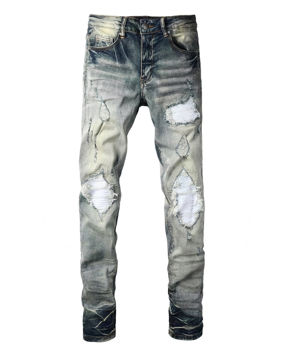 Blue Distressed Skinny Jeans