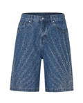 Blue Rhinestone Shorts
