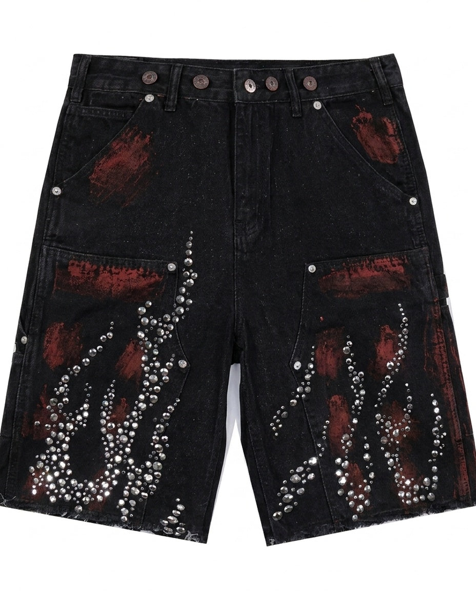 Black Flame Carpenter Shorts