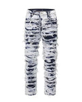 White Black Ripped Denim