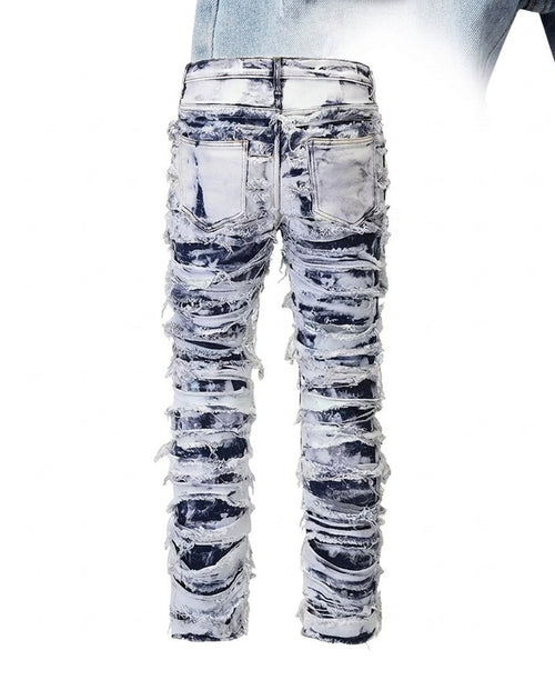 Acid Wash Stacked Jeans