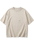 Beige Distressed Tee
