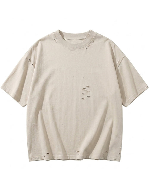 Beige Distressed Tee
