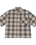 Beige Black Plaid Shirt