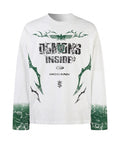 White Green Demons LS Tee
