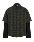 Dark Green Quilted Plaid Shirt