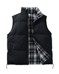 Black Reversible Plaid Vest