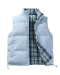Light Blue Reversible Plaid Vest