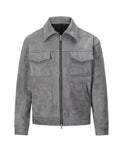 Grey Suede Zip Jacket