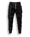 BLACK ZIP CARGO PANTS