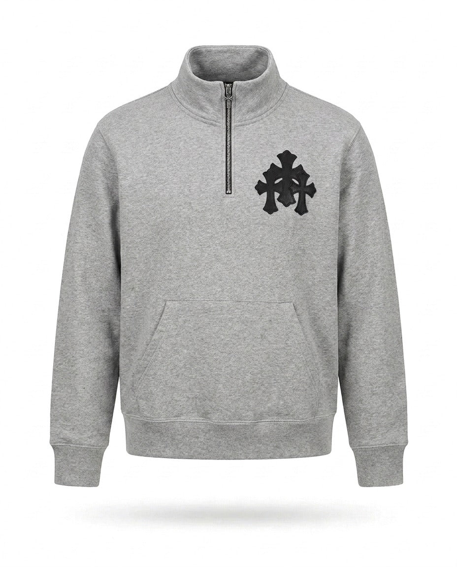 GRAY HALF ZIP