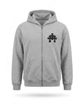 GRAY CROSS ZIP HOODIE