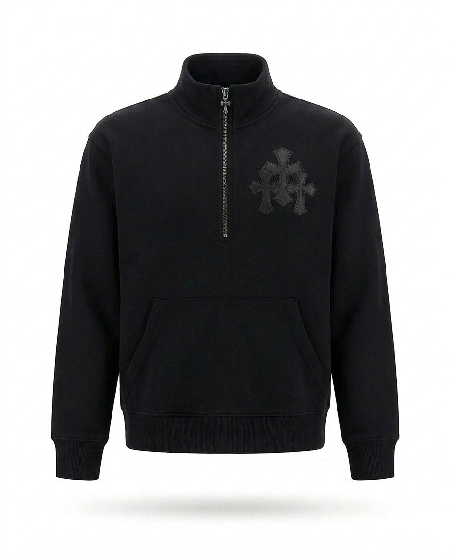 BLACK CROSS HALF ZIP