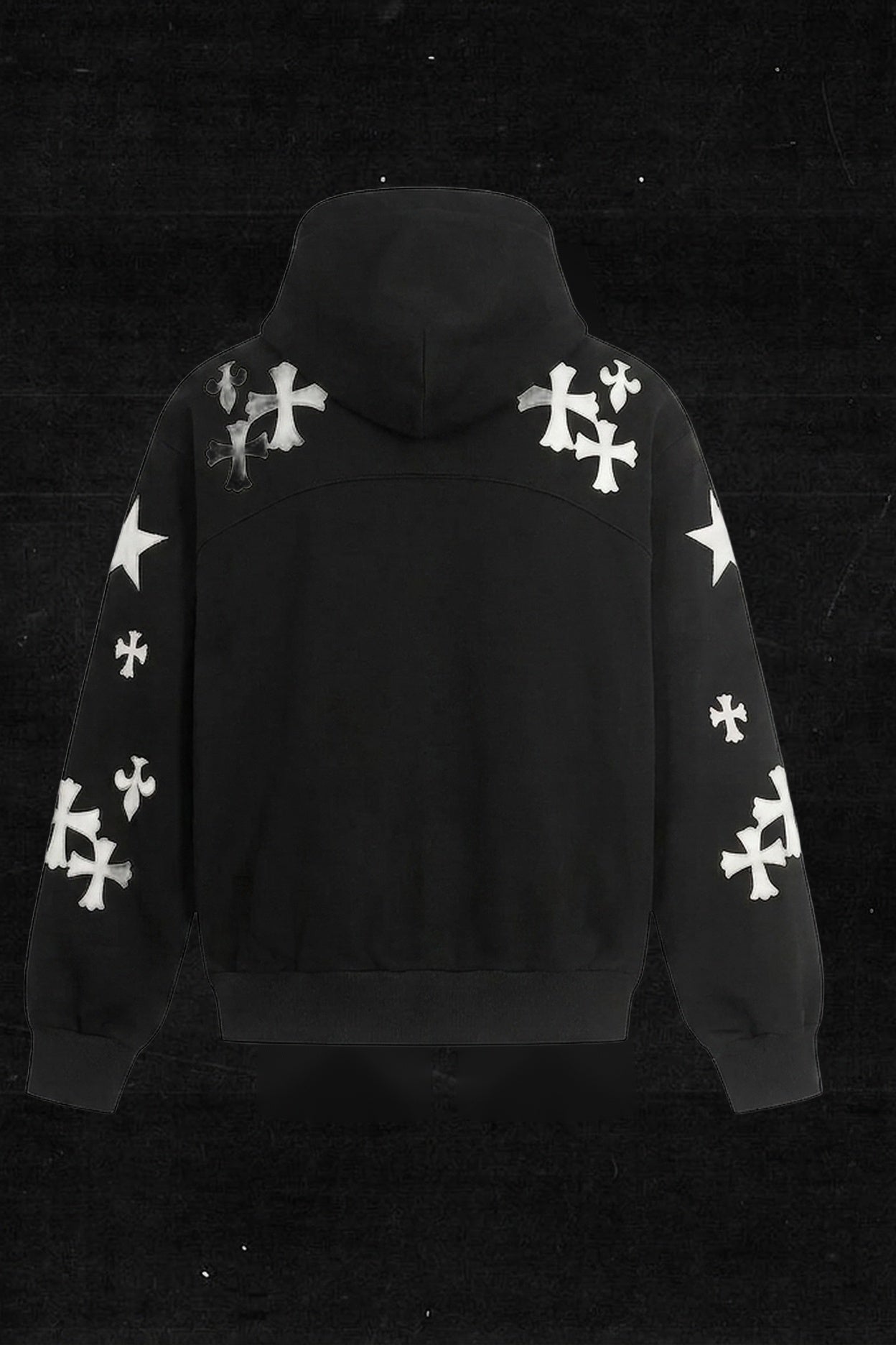 BLACK FLARED LILY ZIP HOODIE