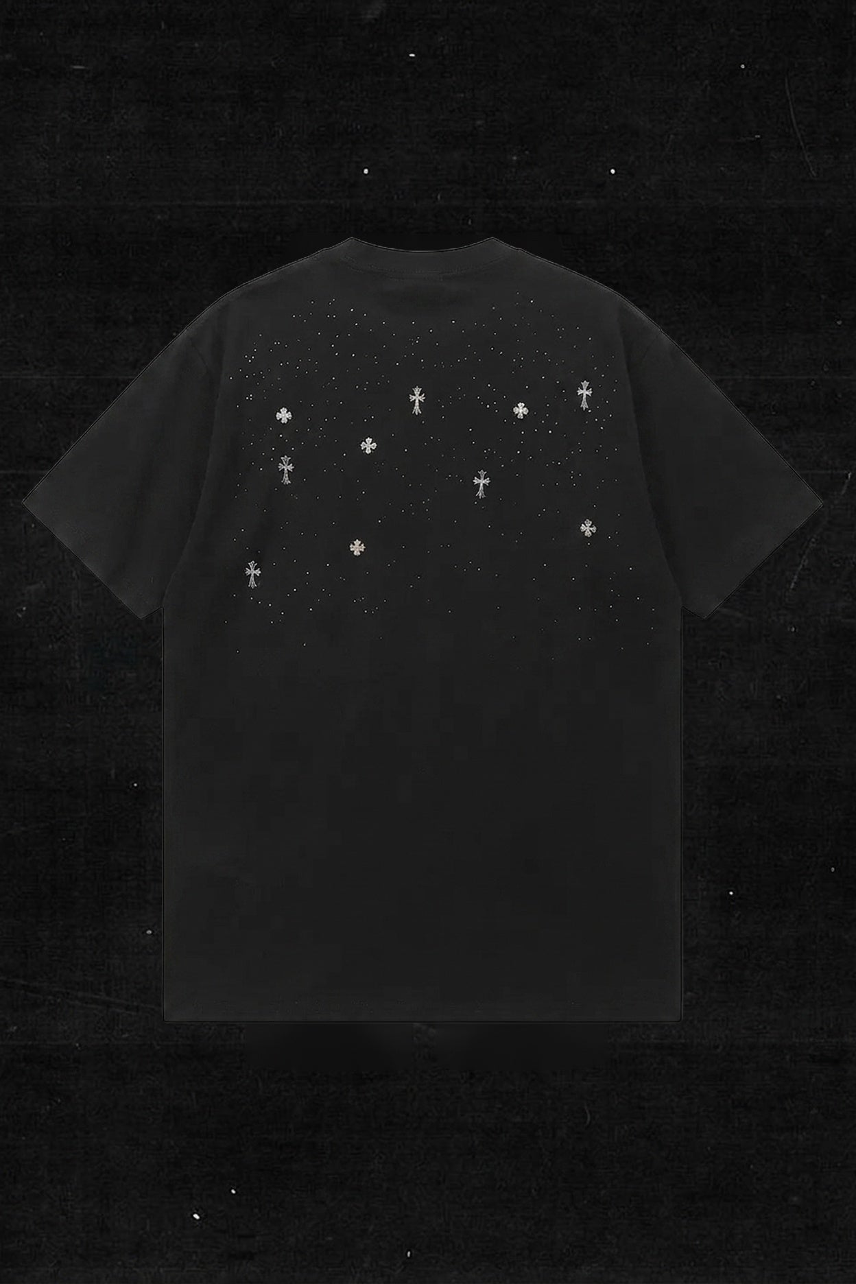 BLACK CROSS STAR RHINESTONE TEE