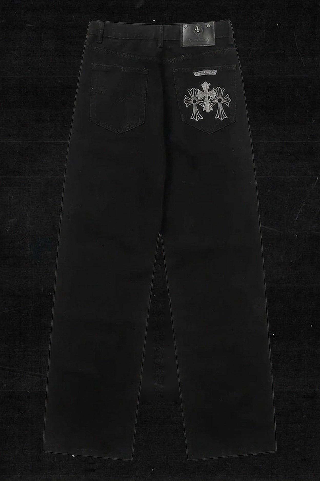BLACK CROSS DENIM PANTS