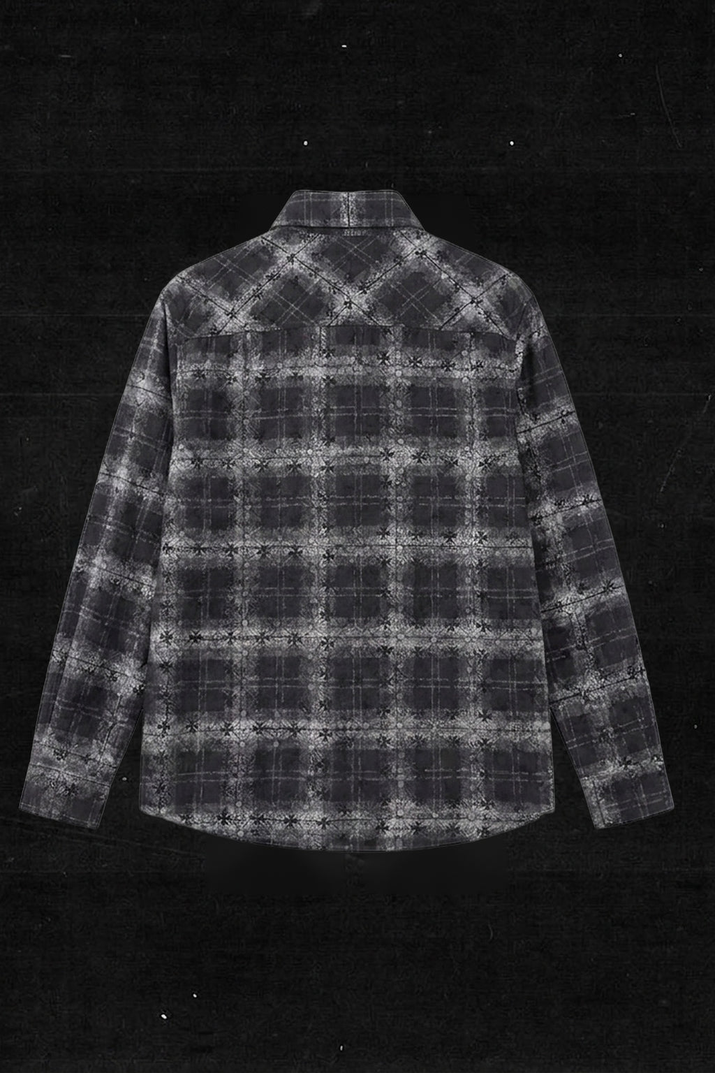 GRAY CHECK EMBROIDERED SHIRT