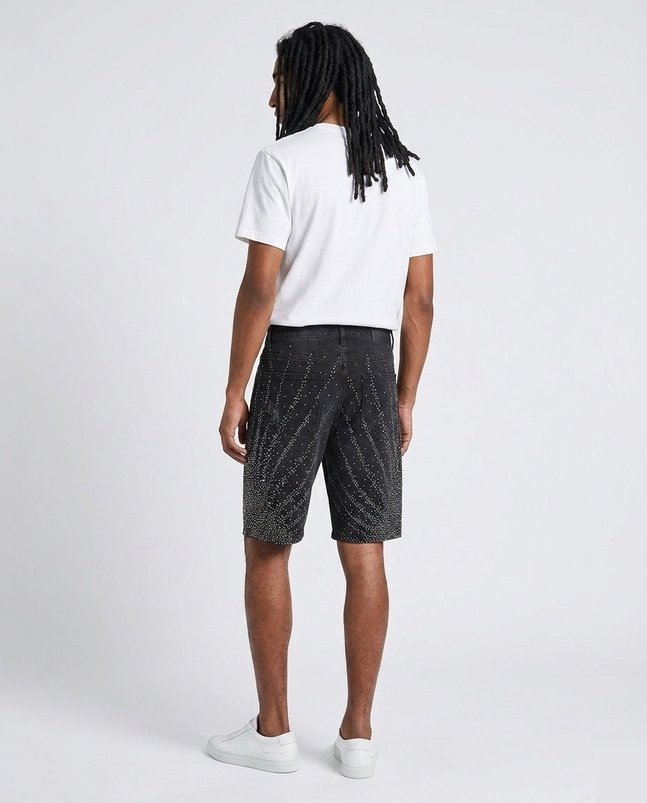 Black Rhinestone Shorts