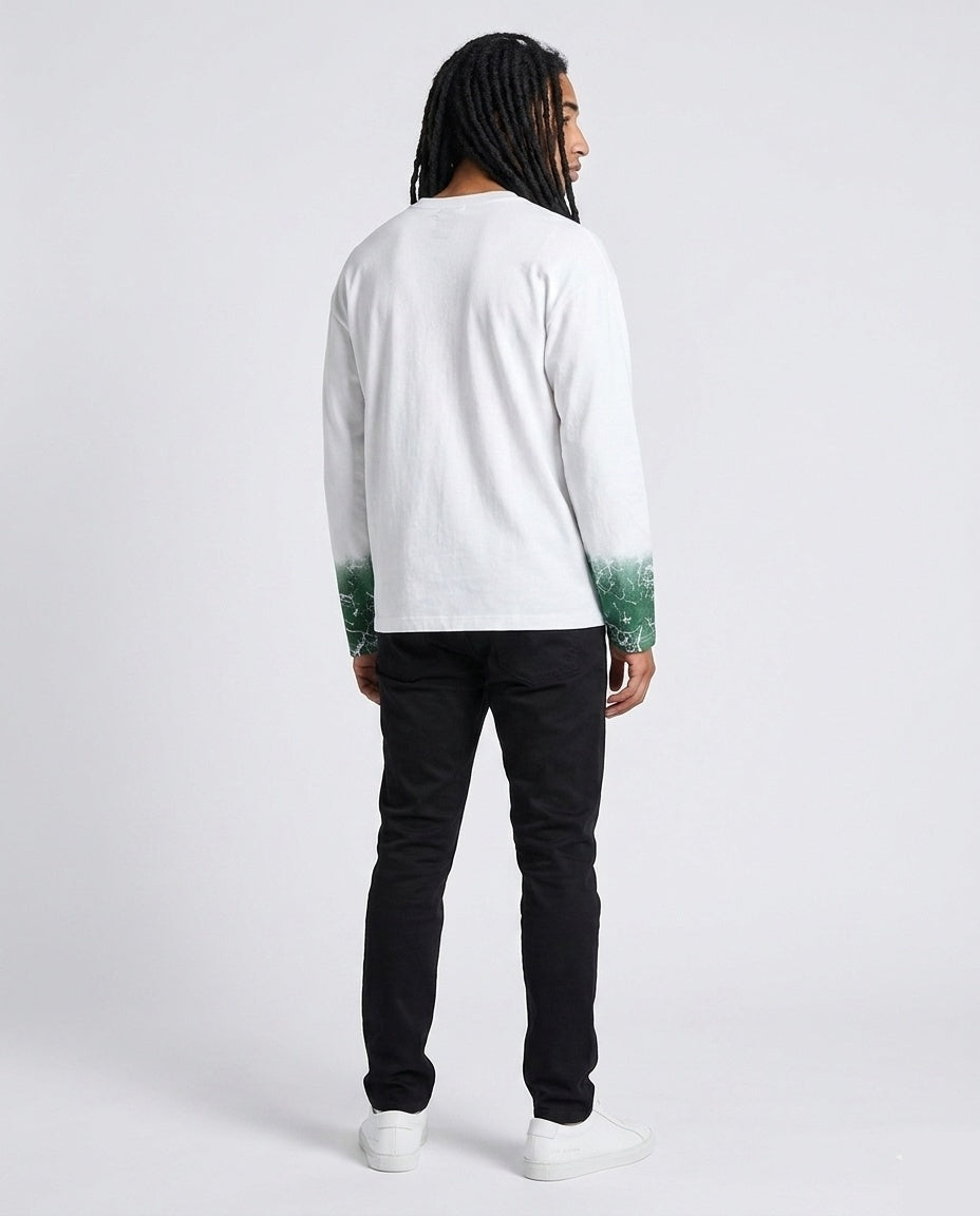 White Green Demons LS Tee