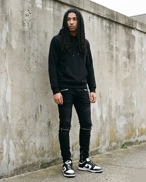 Black Biker Skinny Jeans