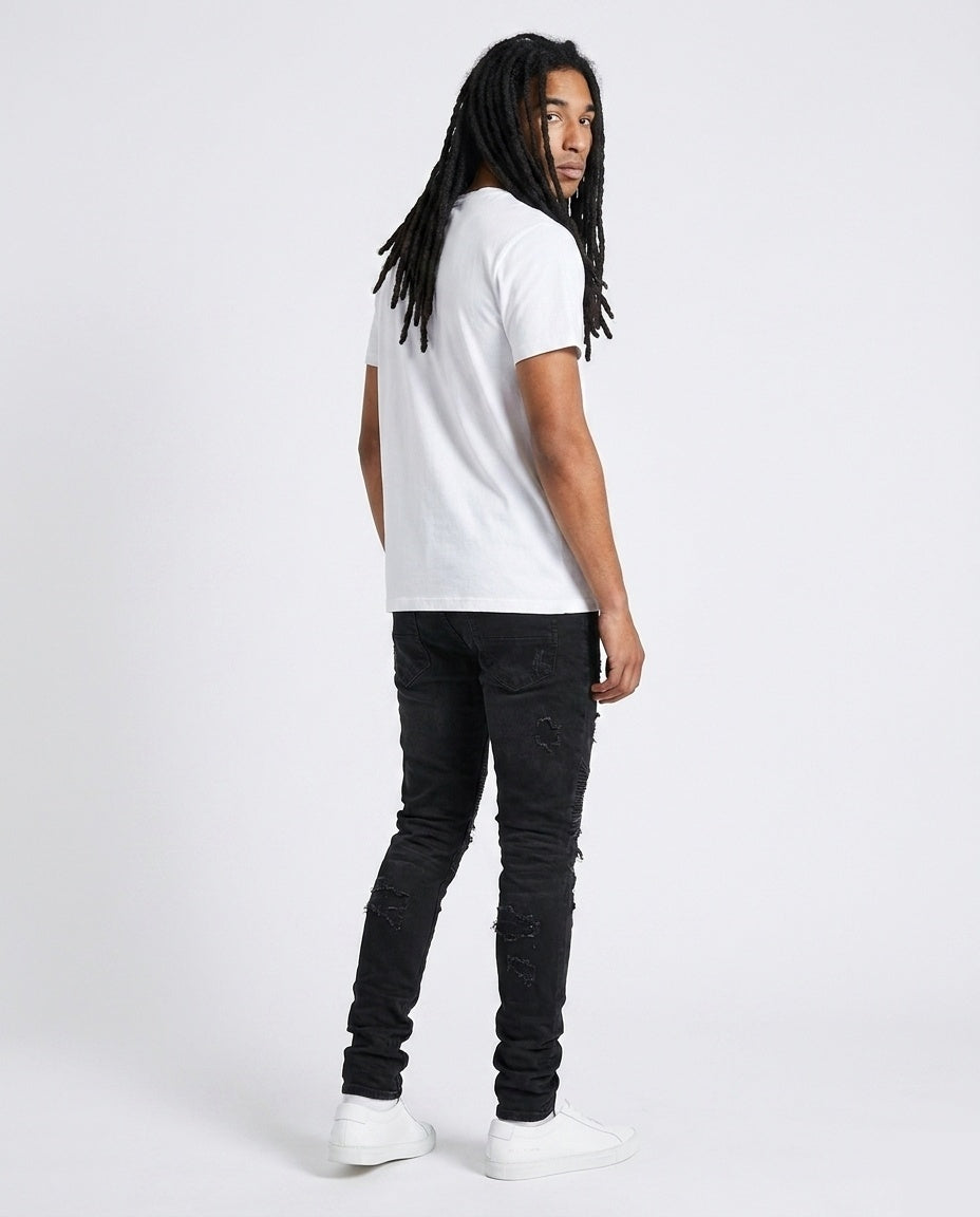 Black Biker Skinny Jeans