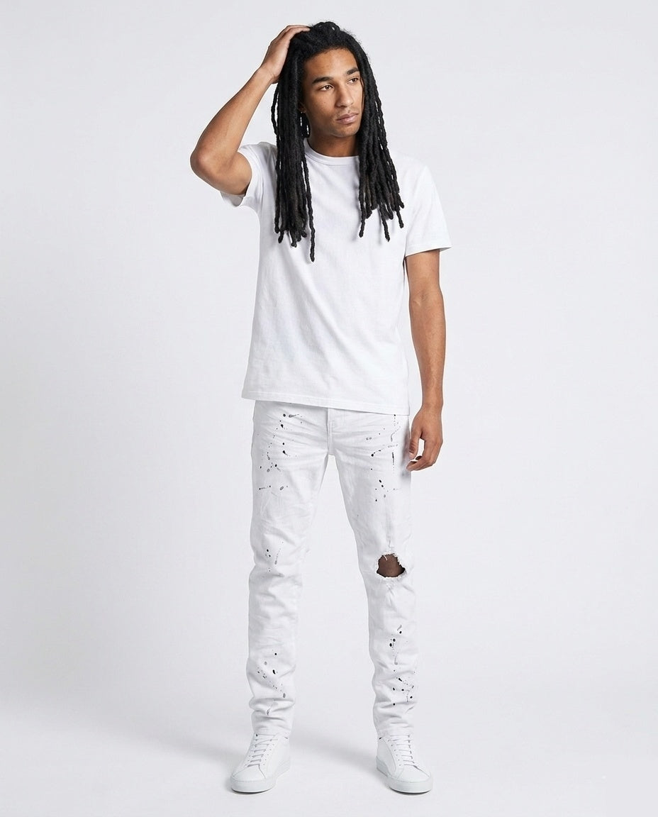 White Paint Splatter Jeans