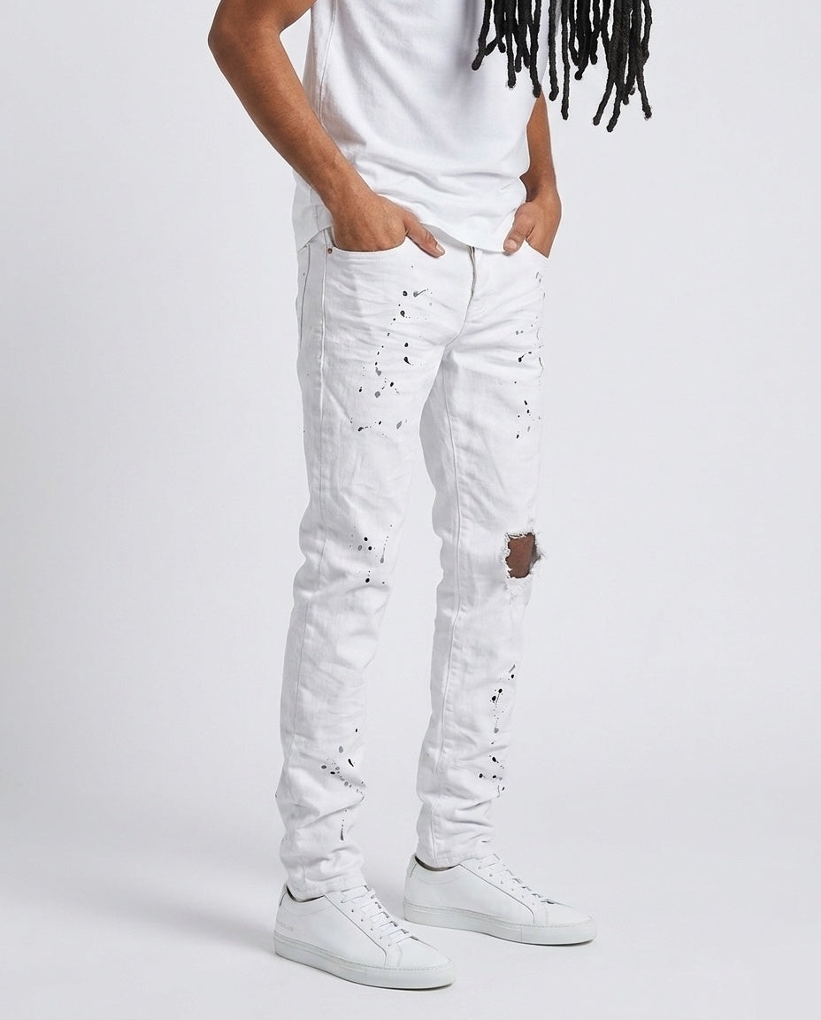 White Paint Splatter Jeans