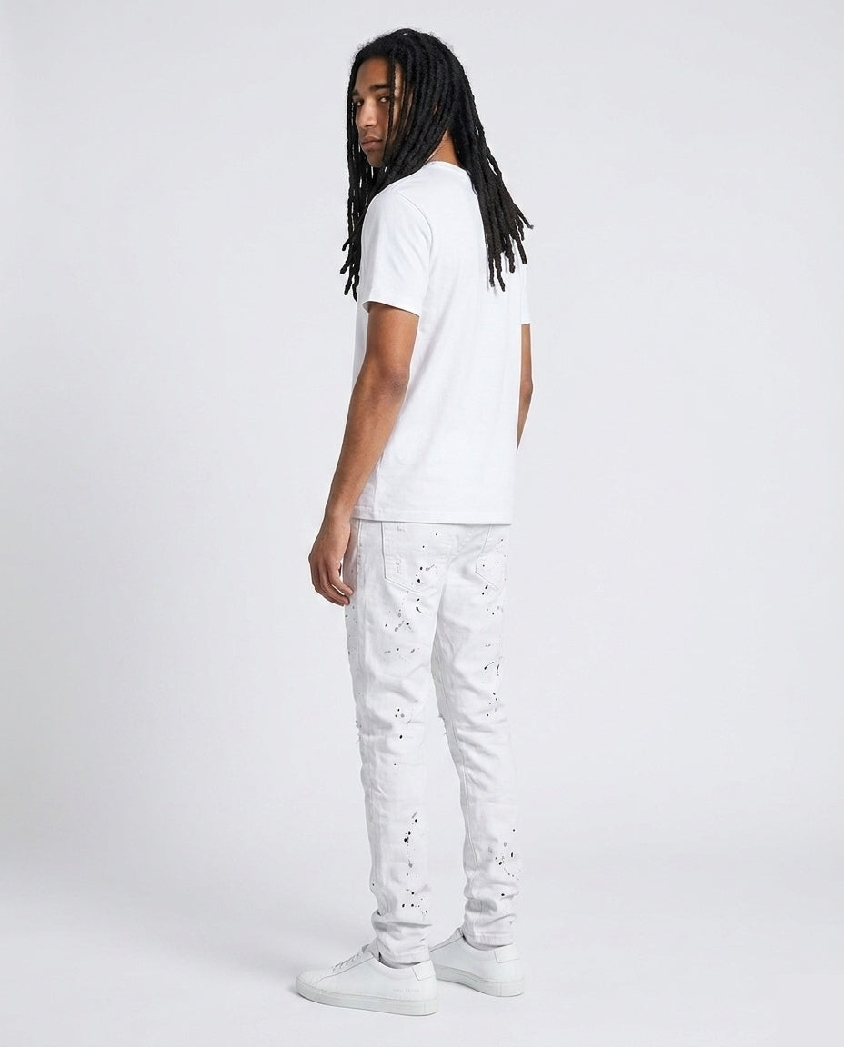 White Paint Splatter Jeans