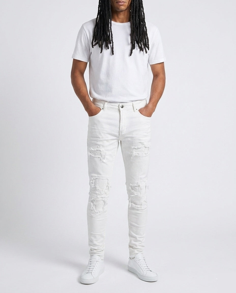 White Ripped Skinny Jeans