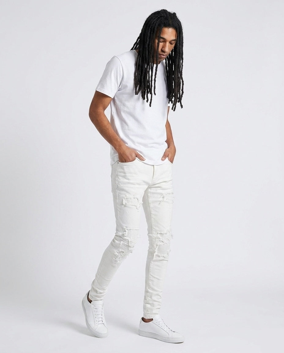 White Ripped Skinny Jeans