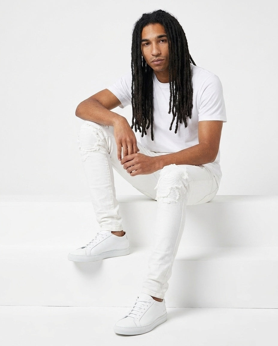 White Ripped Skinny Jeans