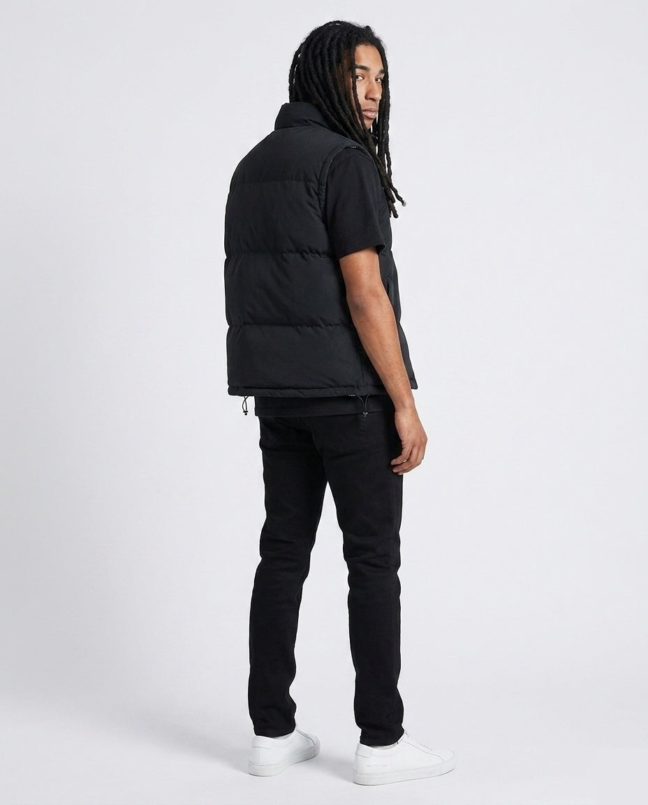 Black Reversible Plaid Vest
