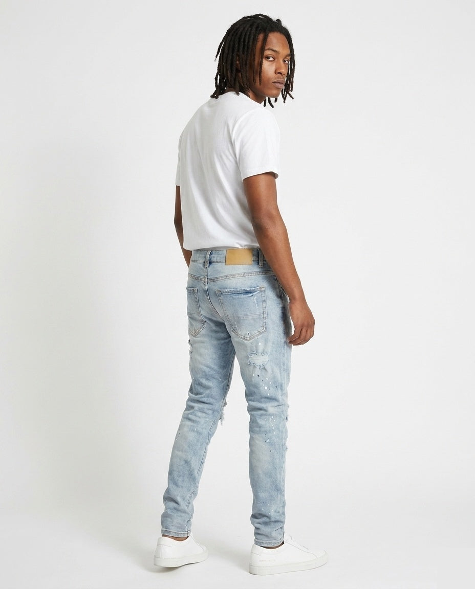 Light Blue Biker Jeans