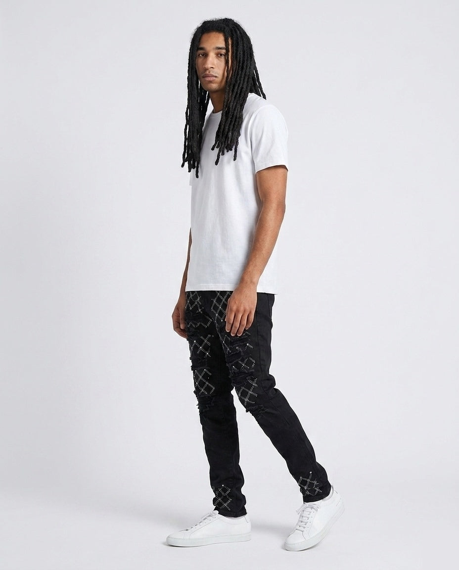 Black Diamond Studded Jeans