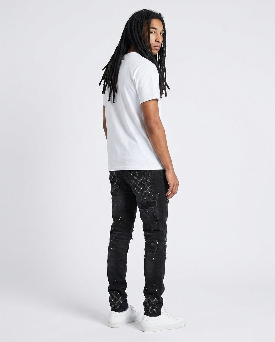 Black Diamond Studded Jeans