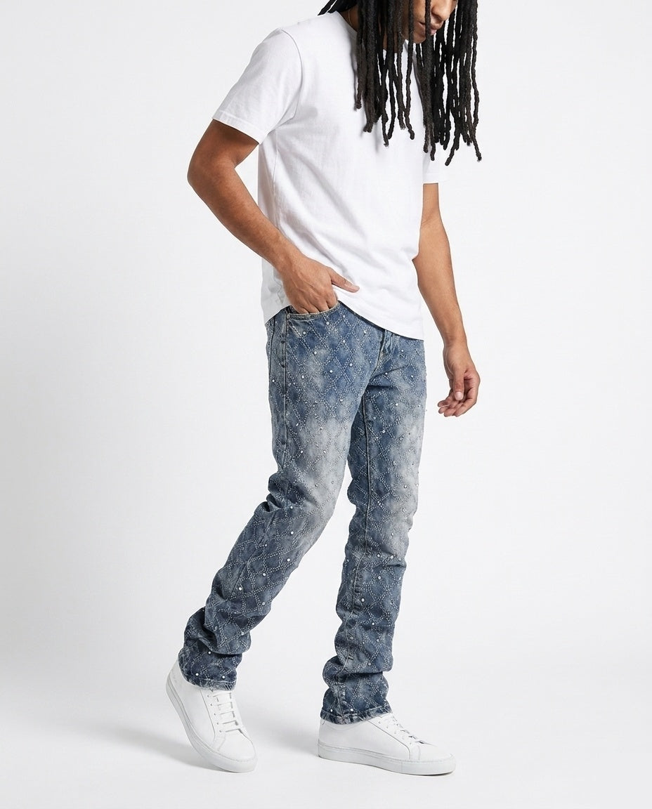 Blue Diamond Stacked Jeans