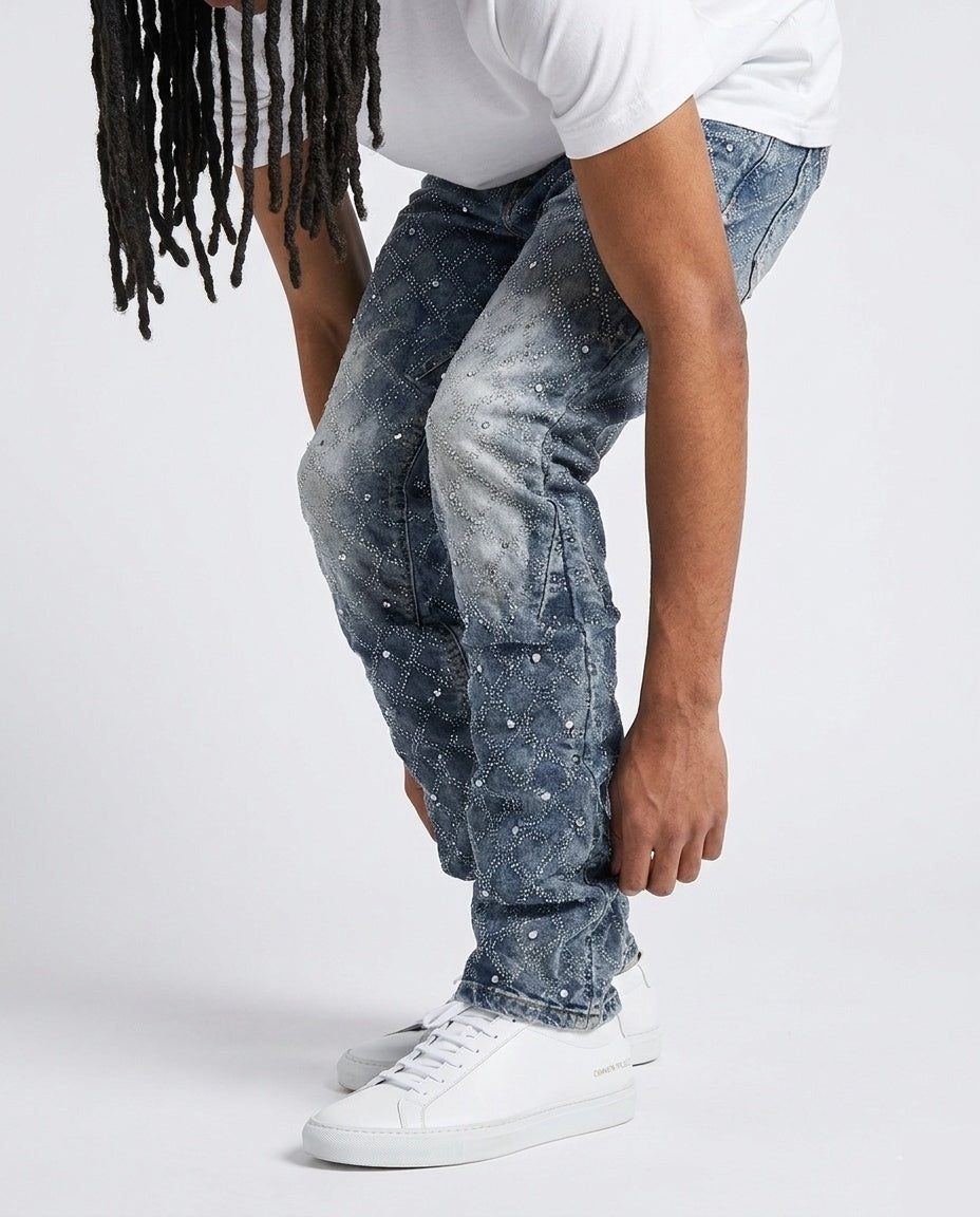 Blue Diamond Stacked Jeans
