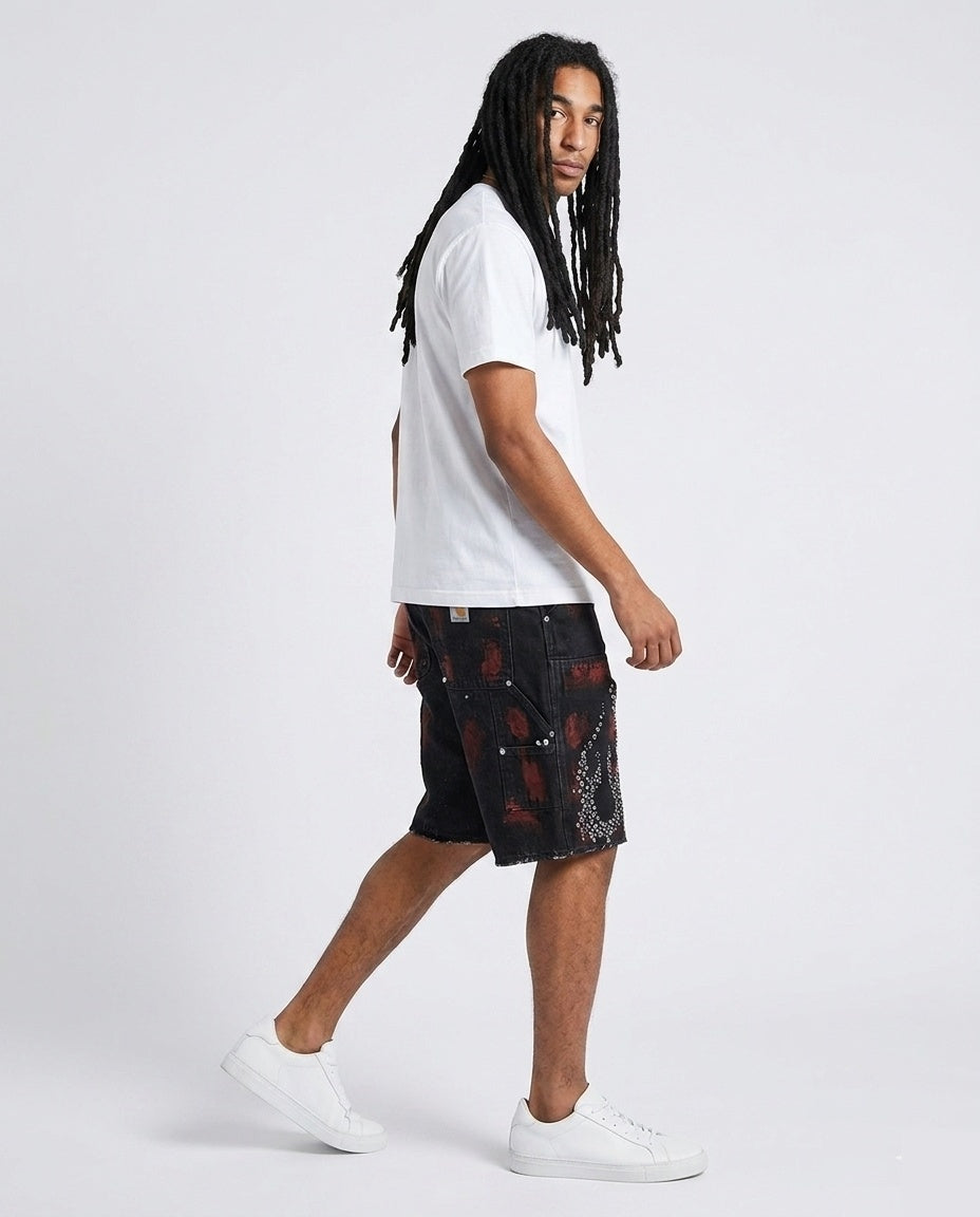 Black Flame Carpenter Shorts